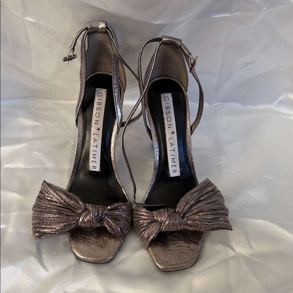 Gibson Latimer Shimmering Bronze Heels with Bow